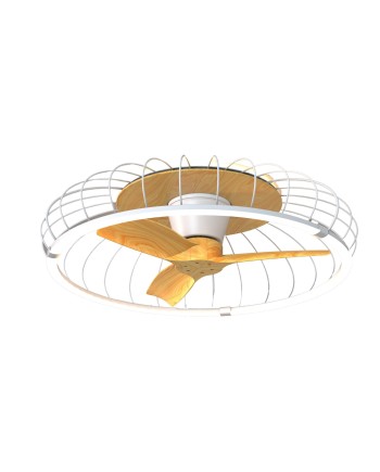 NATURE * VENTILADOR PLAFÓN LED BLANCO/HAYA CON MANDO
